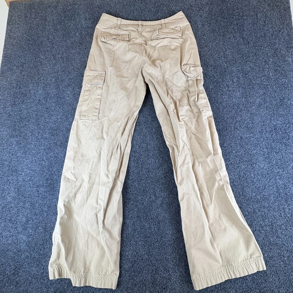 RSQ Cargo‎ Pants Boys 27x28 Beige Cotton Mid Rise Pockets Loose Fit Straight Leg